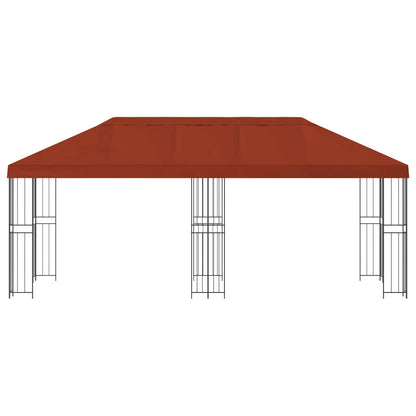 vidaXL Garden Gazebo 6 x 3 m Terracotta Polyester and Steel 190 gsm
