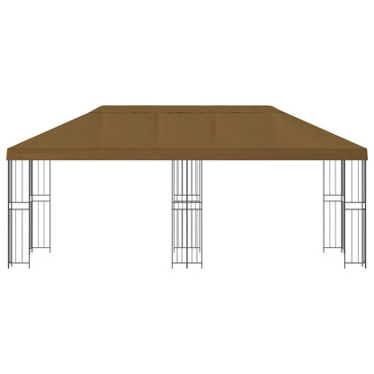 vidaXL Garden Gazebo 6 x 3 m Taupe Polyester and Steel 190 gsm