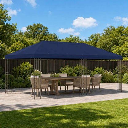 vidaXL Garden Gazebo 6 x 3 m Blue Polyester and Steel 190 gsm