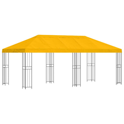 vidaXL Garden Gazebo 6 x 3 m Yellow Polyester and Steel 190 gsm