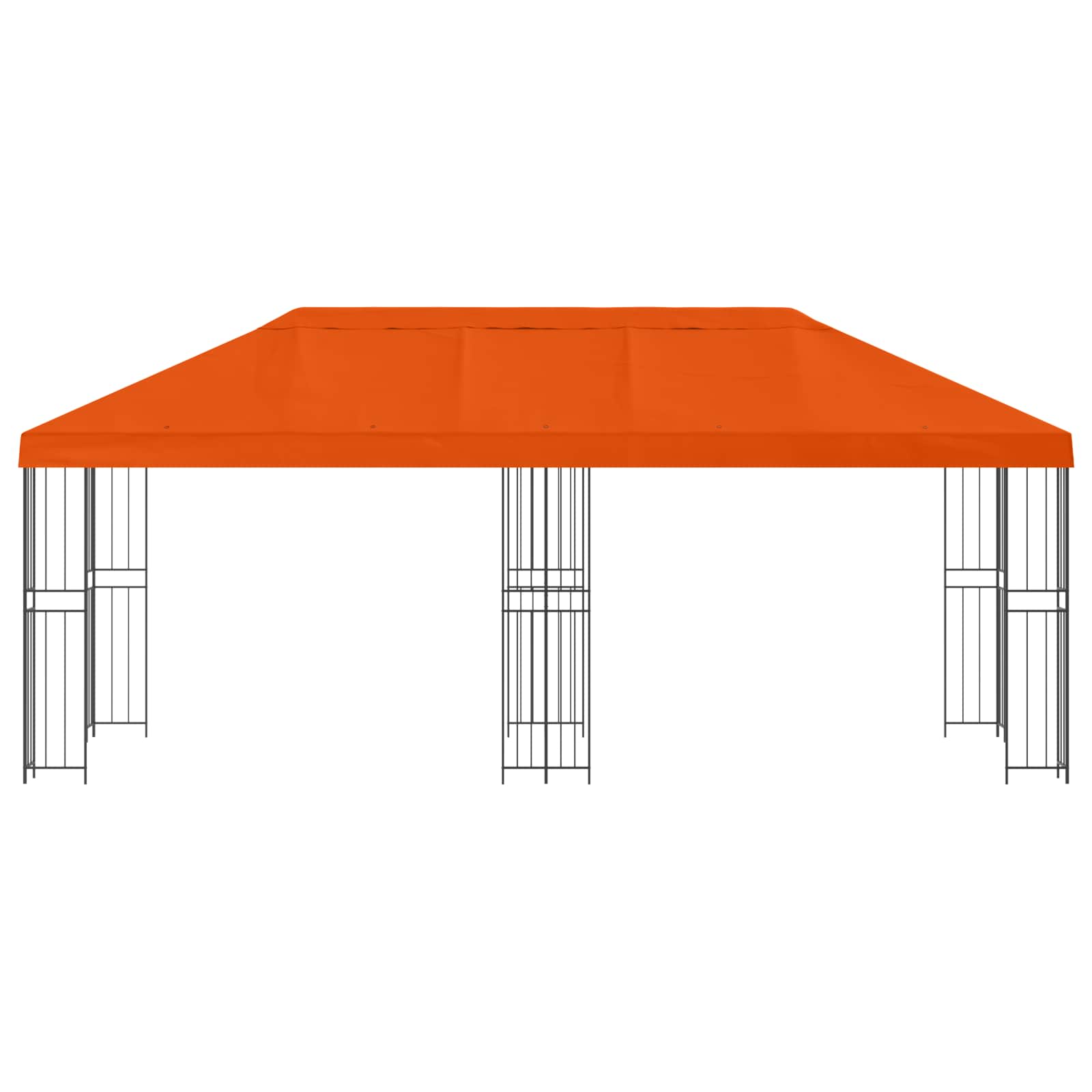 vidaXL Garden Gazebo 6 x 3 m Orange Polyester and Steel 190 gsm