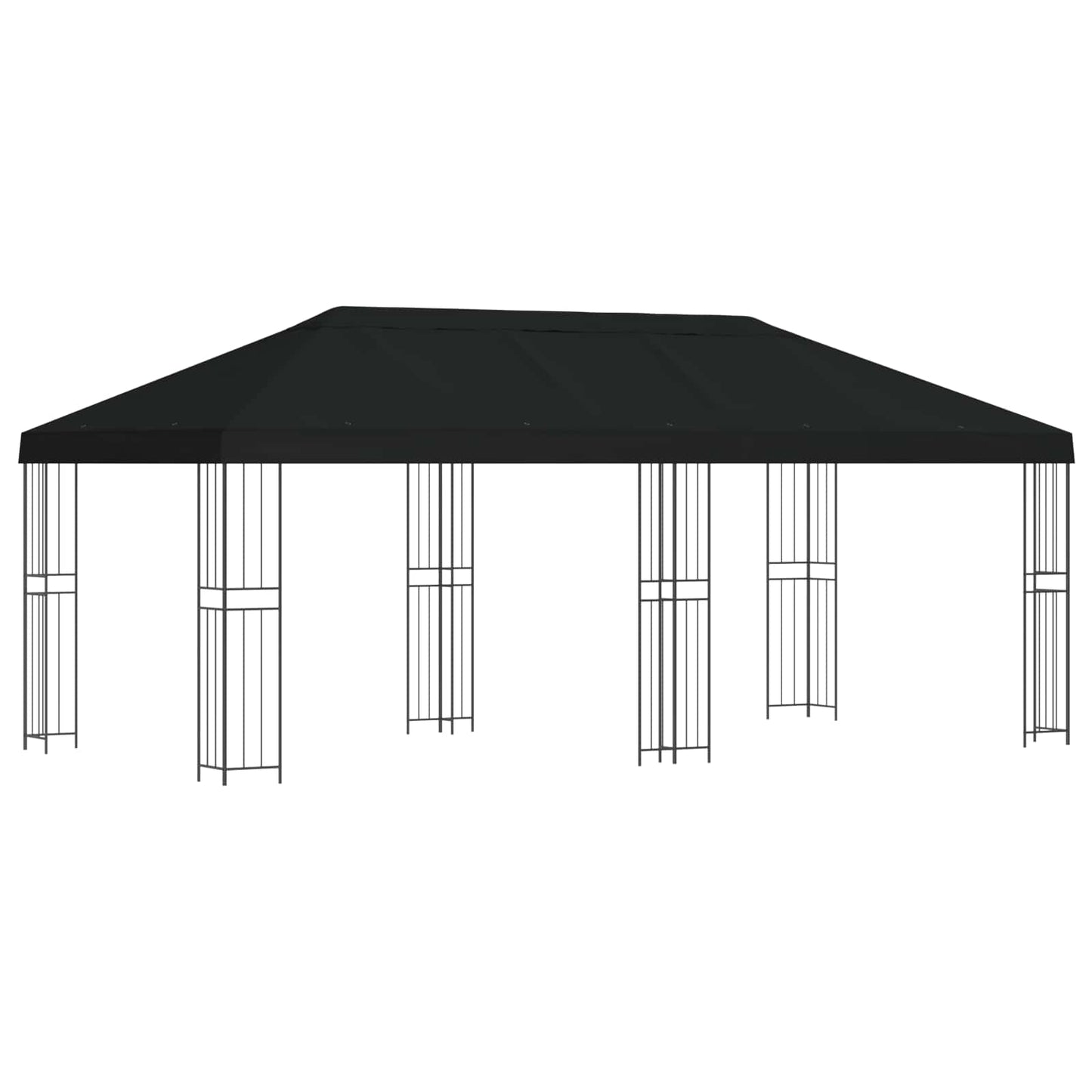 vidaXL Garden Gazebo 6 x 3 m Black Polyester and Steel 190 gsm