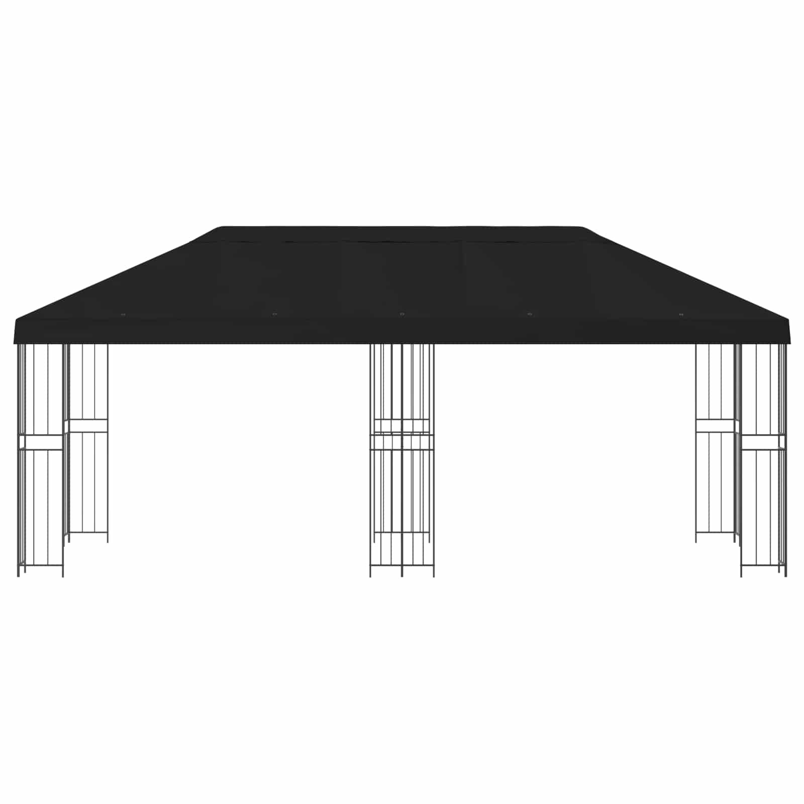 vidaXL Garden Gazebo 6 x 3 m Black Polyester and Steel 190 gsm