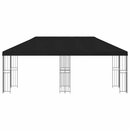 vidaXL Garden Gazebo 6 x 3 m Black Polyester and Steel 190 gsm