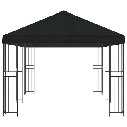 vidaXL Garden Gazebo 6 x 3 m Black Polyester and Steel 190 gsm