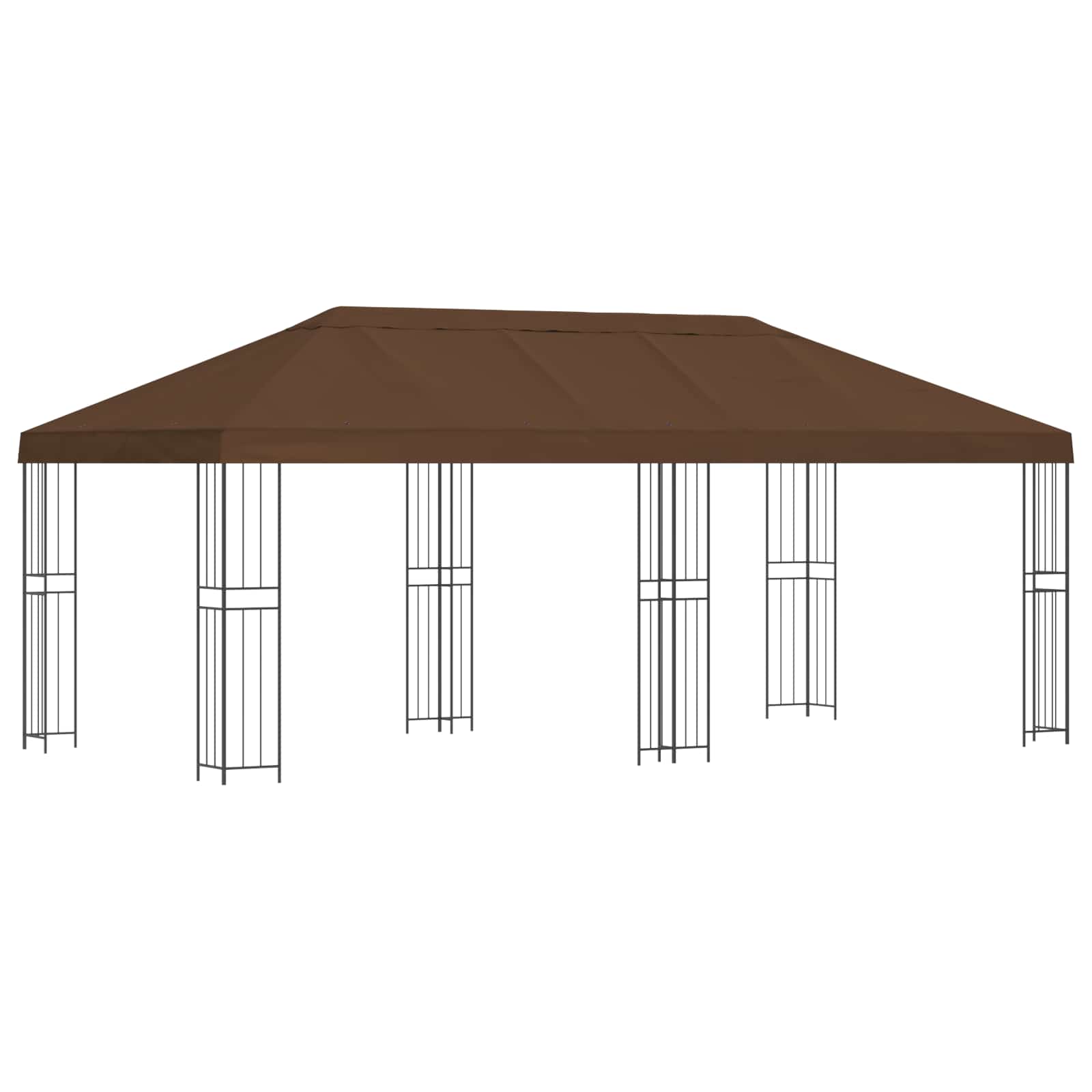 vidaXL Garden Gazebo 6 x 3 m Brown Polyester and Steel 190 gsm