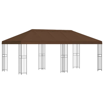 vidaXL Garden Gazebo 6 x 3 m Brown Polyester and Steel 190 gsm