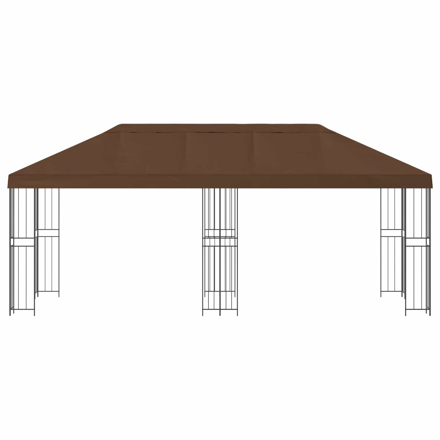 vidaXL Garden Gazebo 6 x 3 m Brown Polyester and Steel 190 gsm