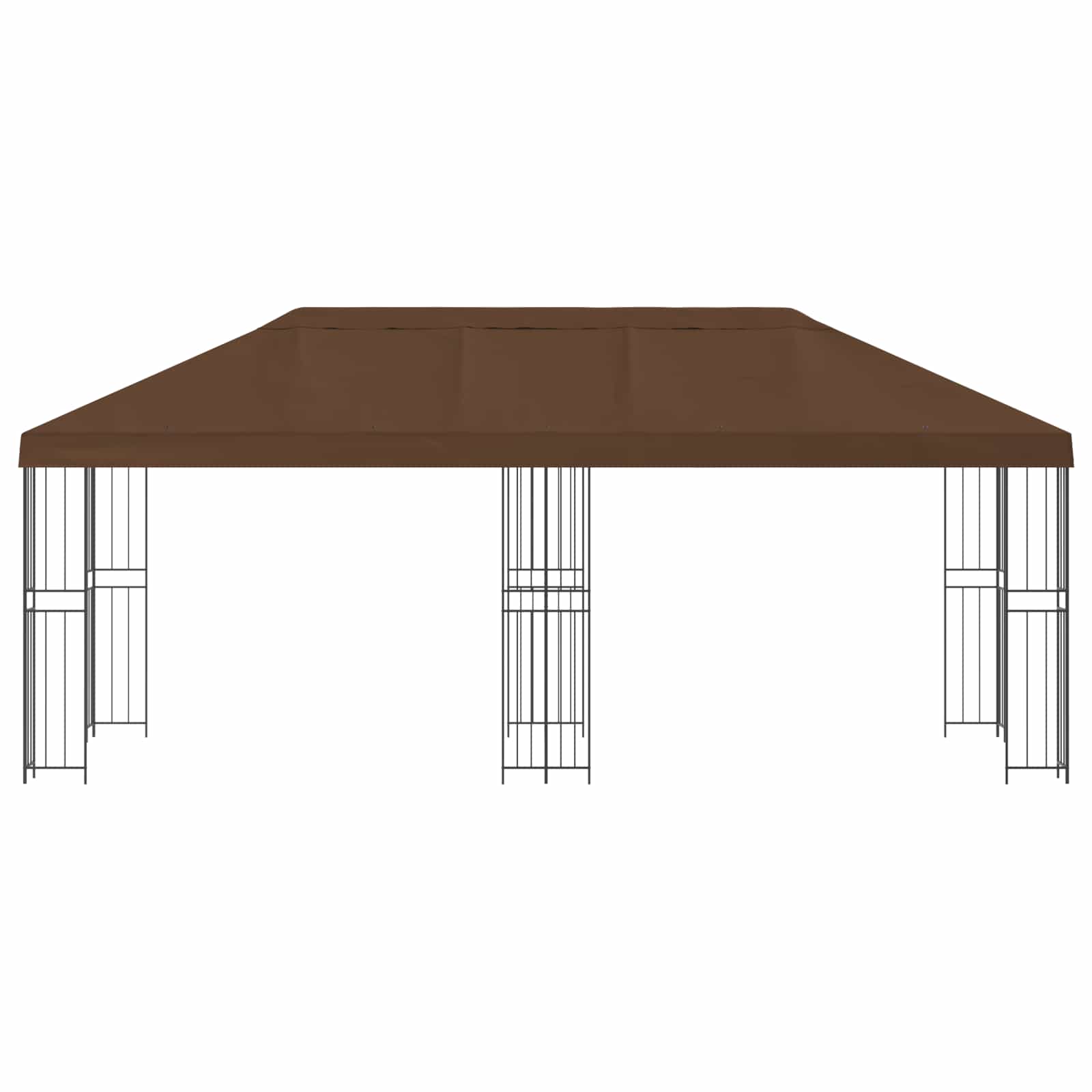 vidaXL Garden Gazebo 6 x 3 m Brown Polyester and Steel 190 gsm
