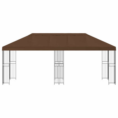 vidaXL Garden Gazebo 6 x 3 m Brown Polyester and Steel 190 gsm