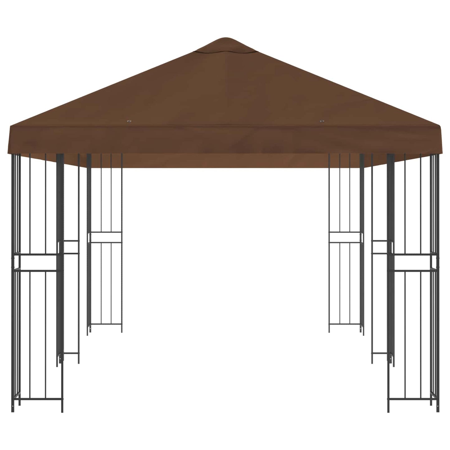 vidaXL Garden Gazebo 6 x 3 m Brown Polyester and Steel 190 gsm