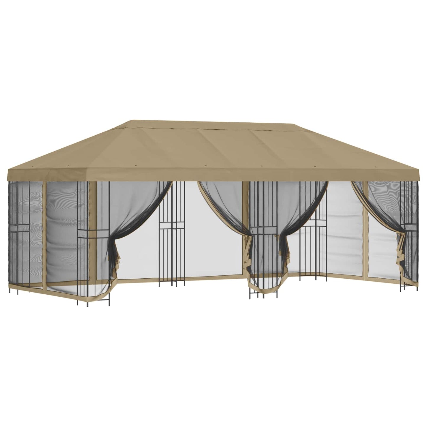 vidaXL 6 x 3 m Beige Polyester and Steel 190 gsm
