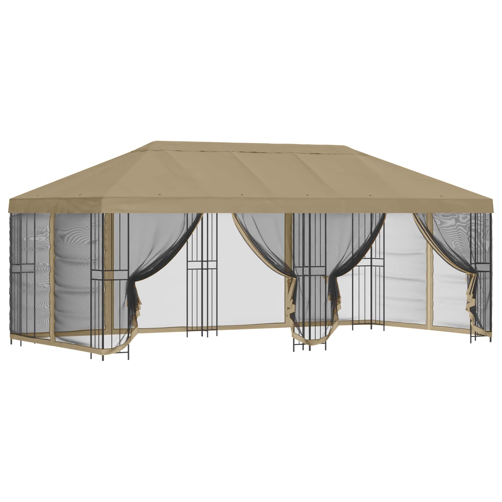 vidaXL 6 x 3 m Beige Polyester and Steel 190 gsm