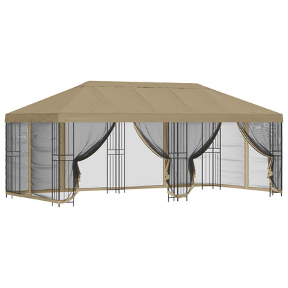 vidaXL 6 x 3 m Beige Polyester and Steel 190 gsm