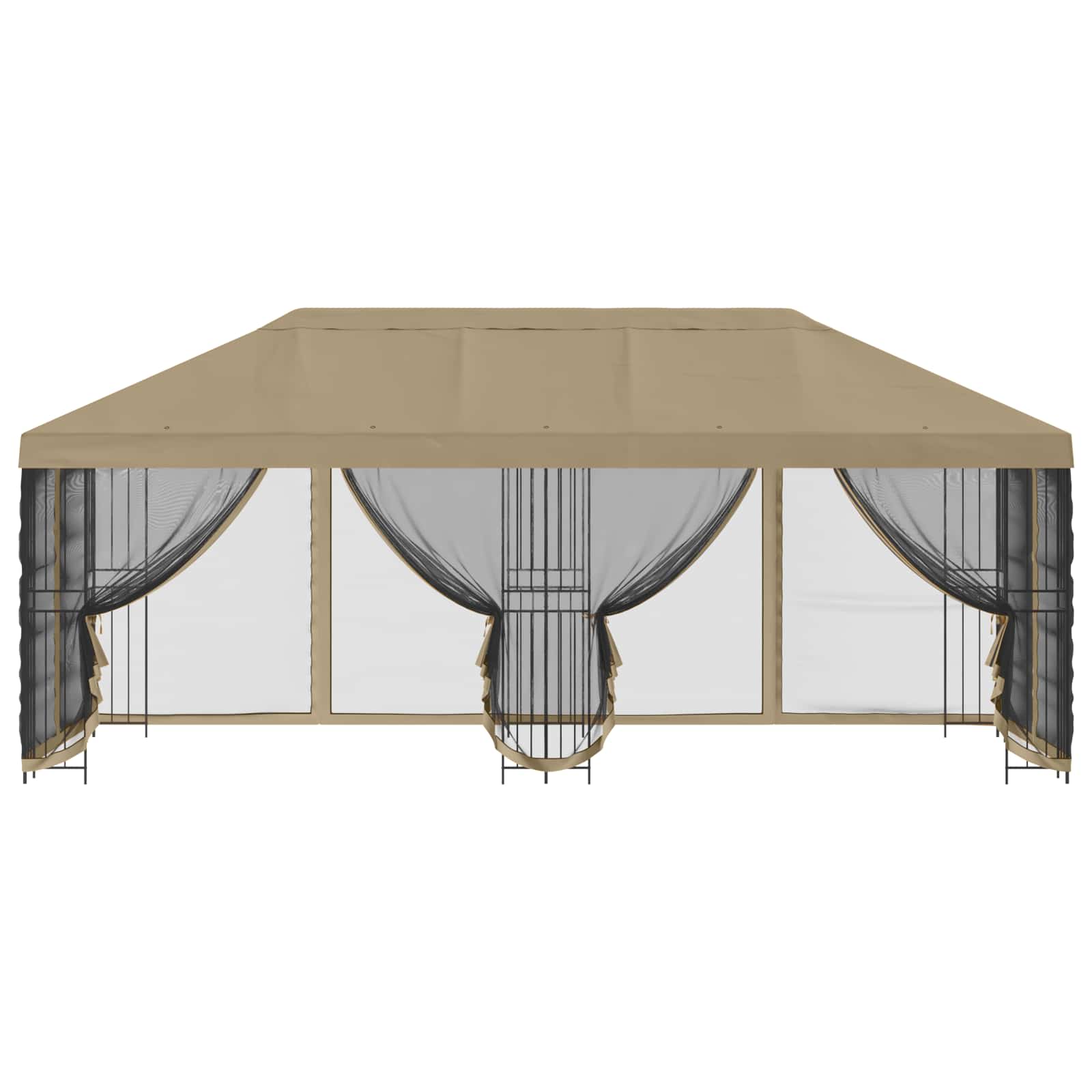 vidaXL 6 x 3 m Beige Polyester and Steel 190 gsm