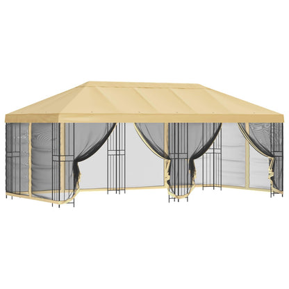 vidaXL 6 x 3 m Cream Polyester and Steel 190 gsm