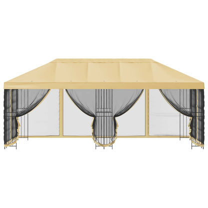 vidaXL 6 x 3 m Cream Polyester and Steel 190 gsm