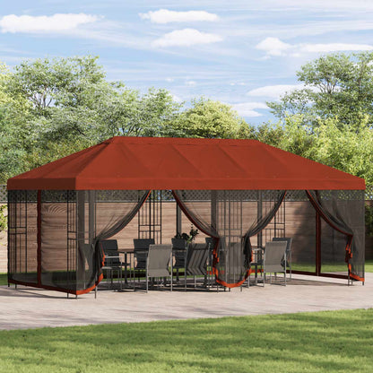 vidaXL 6 x 3 m Terracotta Polyester and Steel 190 gsm