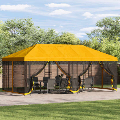 vidaXL 6 x 3 m Yellow Polyester and Steel 190 gsm