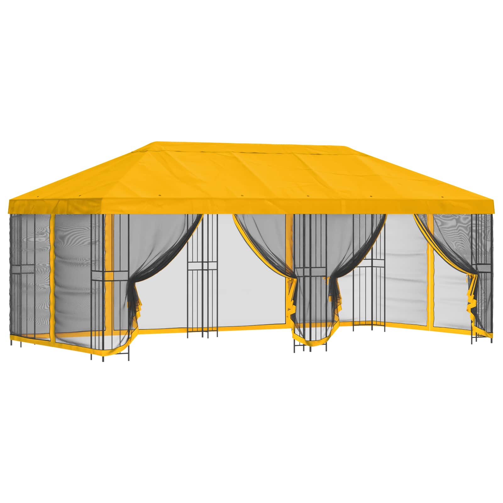 vidaXL 6 x 3 m Yellow Polyester and Steel 190 gsm