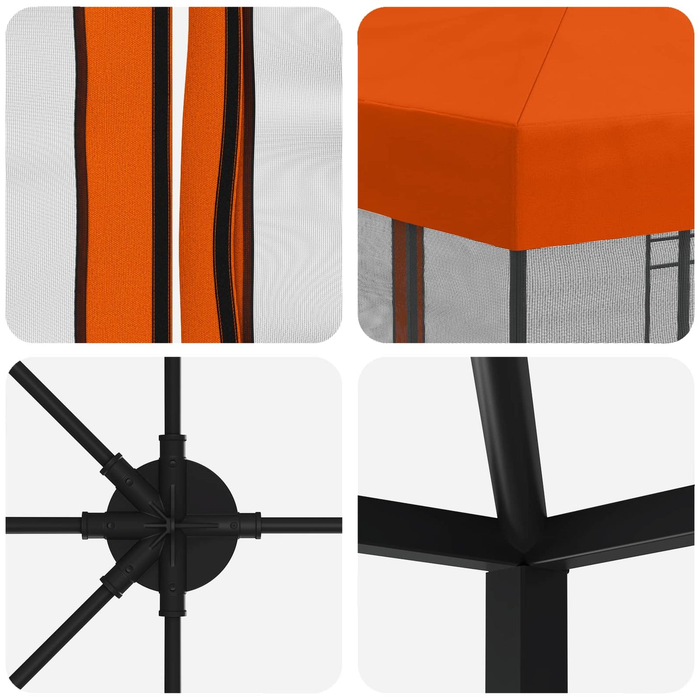 vidaXL 6 x 3 m Orange Polyester and Steel 190 gsm