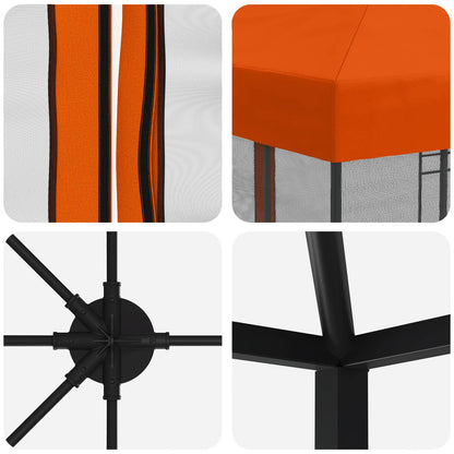 vidaXL 6 x 3 m Orange Polyester and Steel 190 gsm