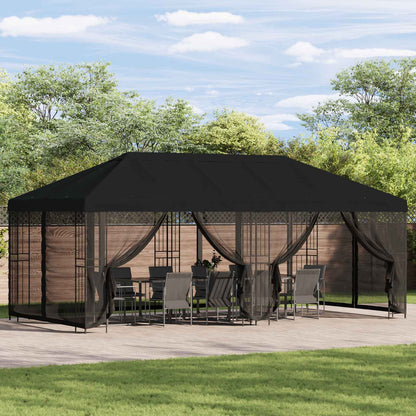 vidaXL 6 x 3 m Black Polyester and Steel 190 gsm