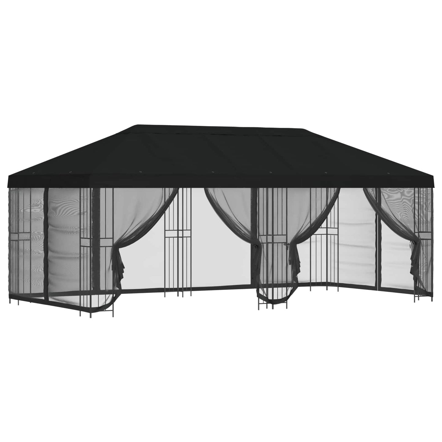 vidaXL 6 x 3 m Black Polyester and Steel 190 gsm