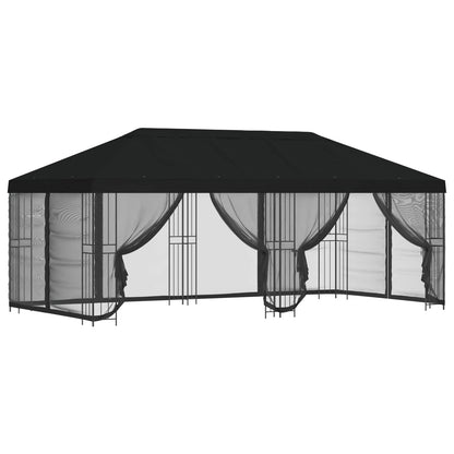 vidaXL 6 x 3 m Black Polyester and Steel 190 gsm