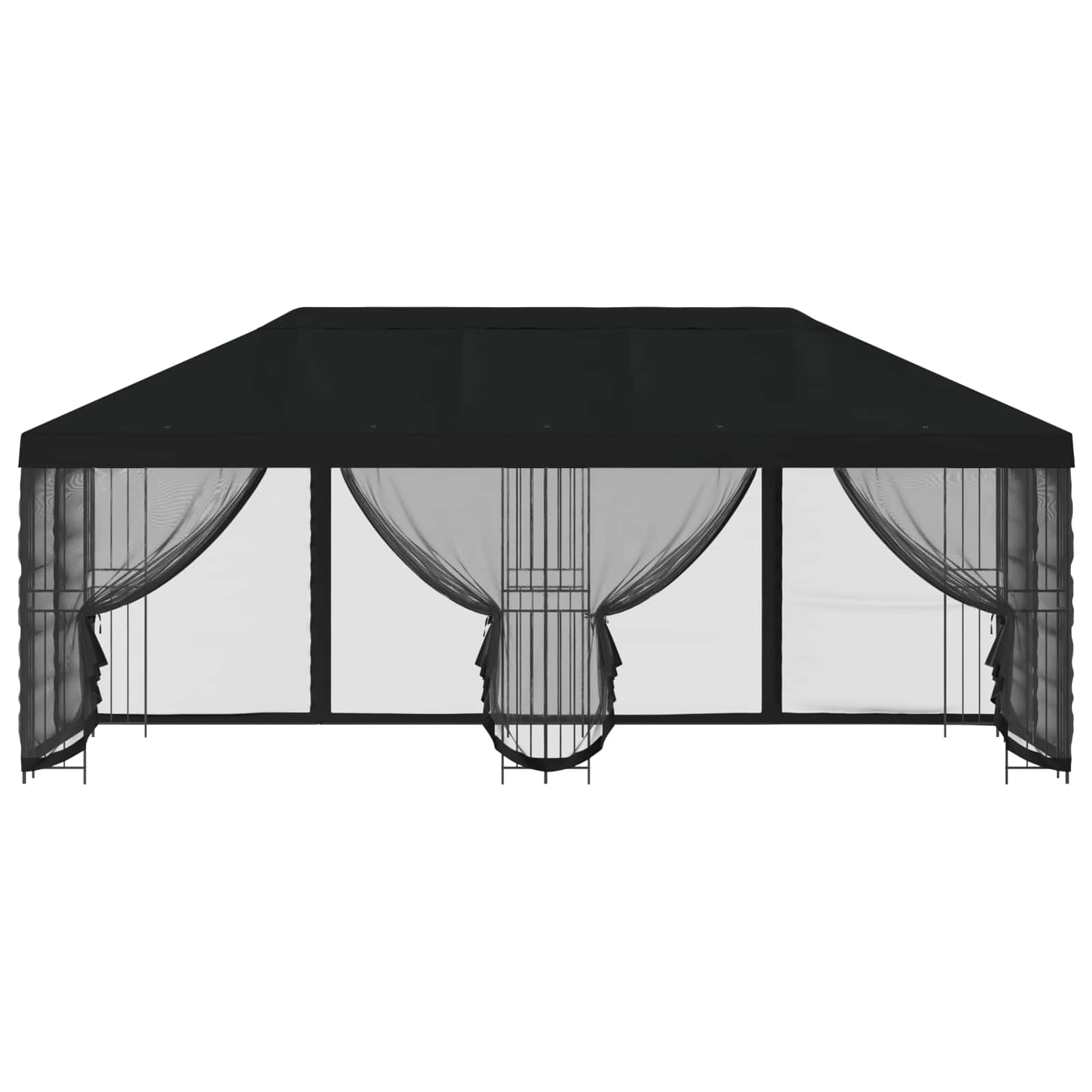 vidaXL 6 x 3 m Black Polyester and Steel 190 gsm