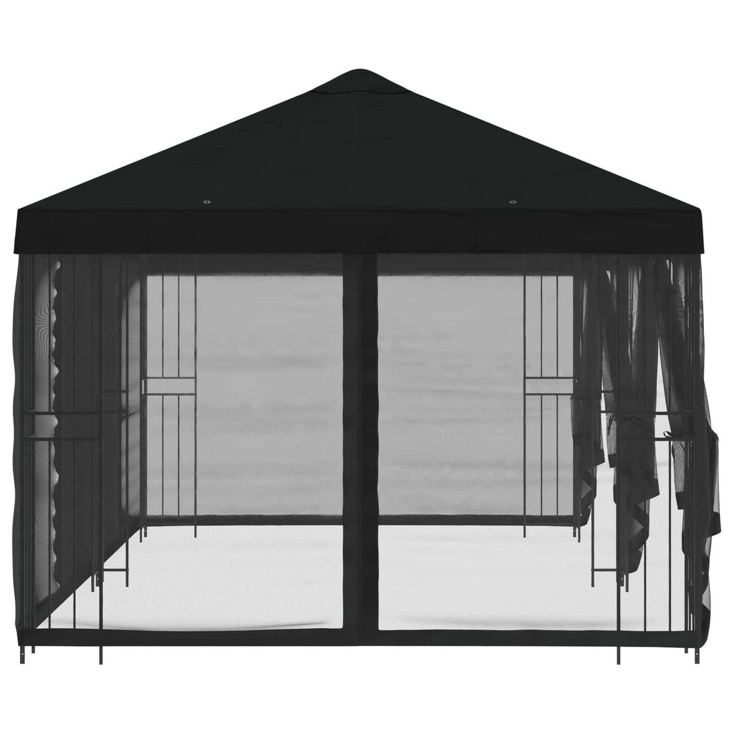 vidaXL 6 x 3 m Black Polyester and Steel 190 gsm