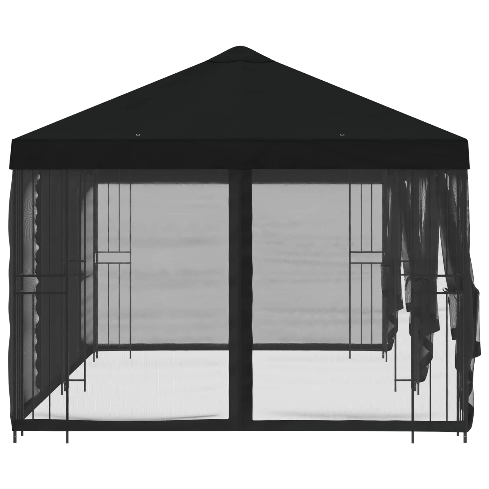 vidaXL 6 x 3 m Black Polyester and Steel 190 gsm