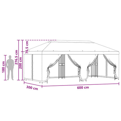 vidaXL 6 x 3 m Black Polyester and Steel 190 gsm