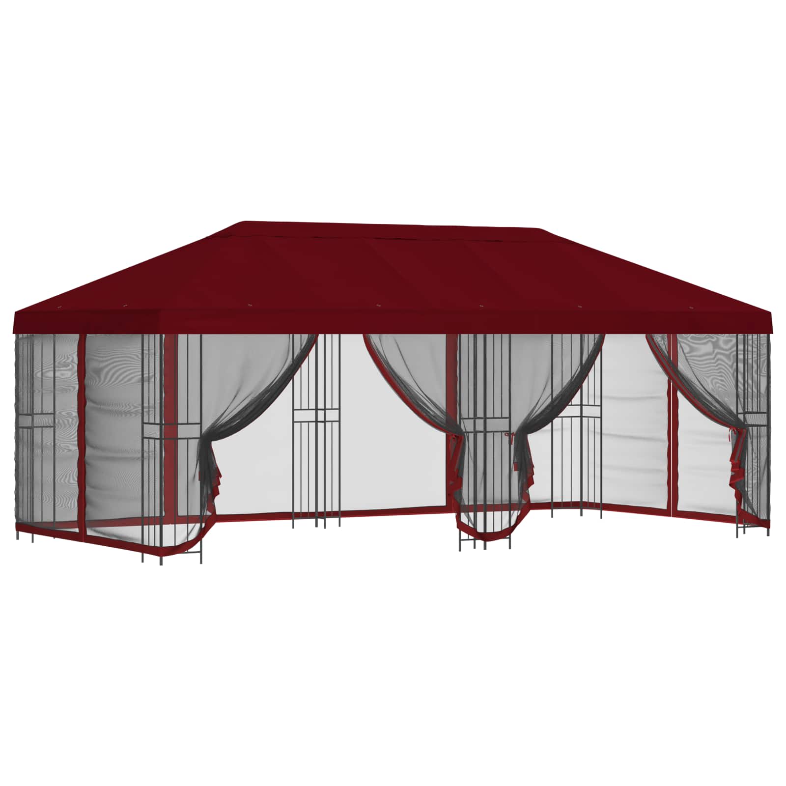 vidaXL 6 x 3 m Burgundy Polyester and Steel 190 gsm