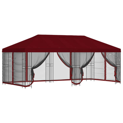 vidaXL 6 x 3 m Burgundy Polyester and Steel 190 gsm