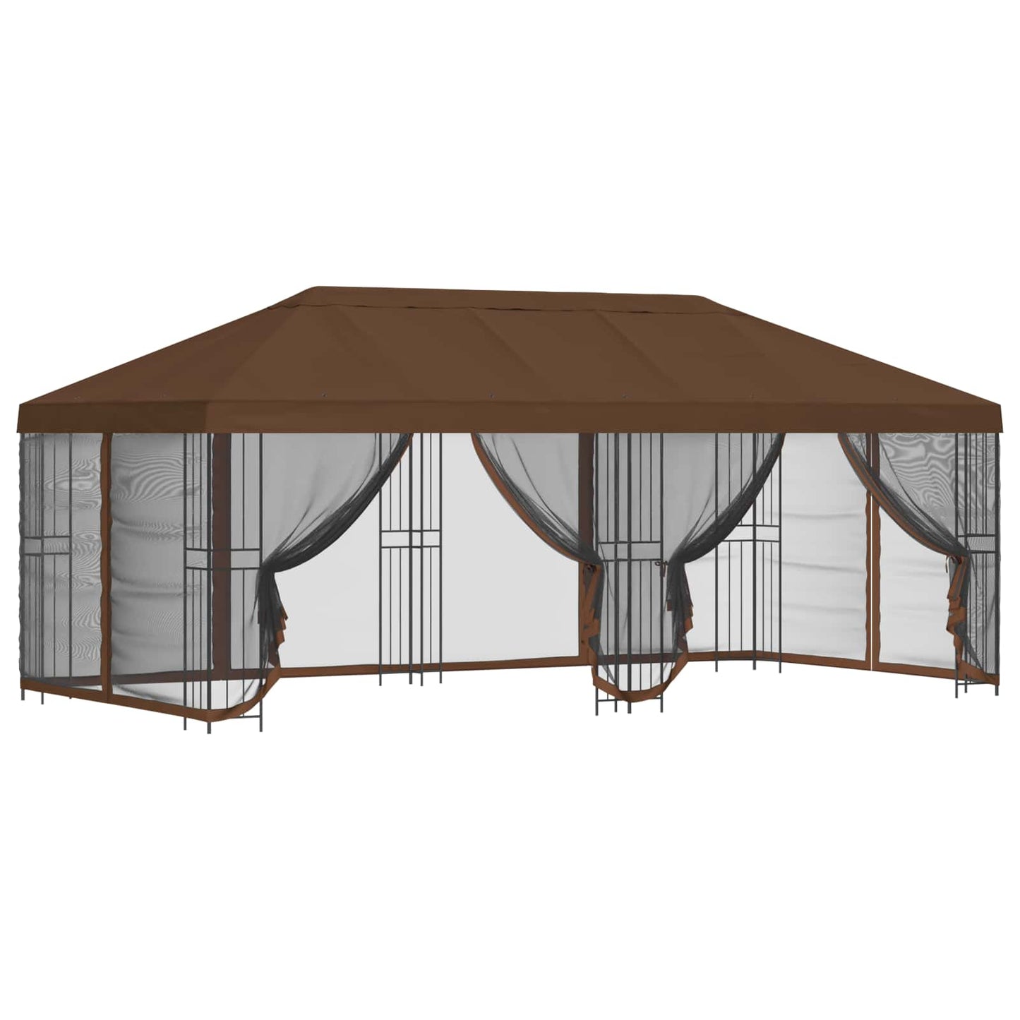 vidaXL 6 x 3 m Brown Polyester and Steel 190 gsm