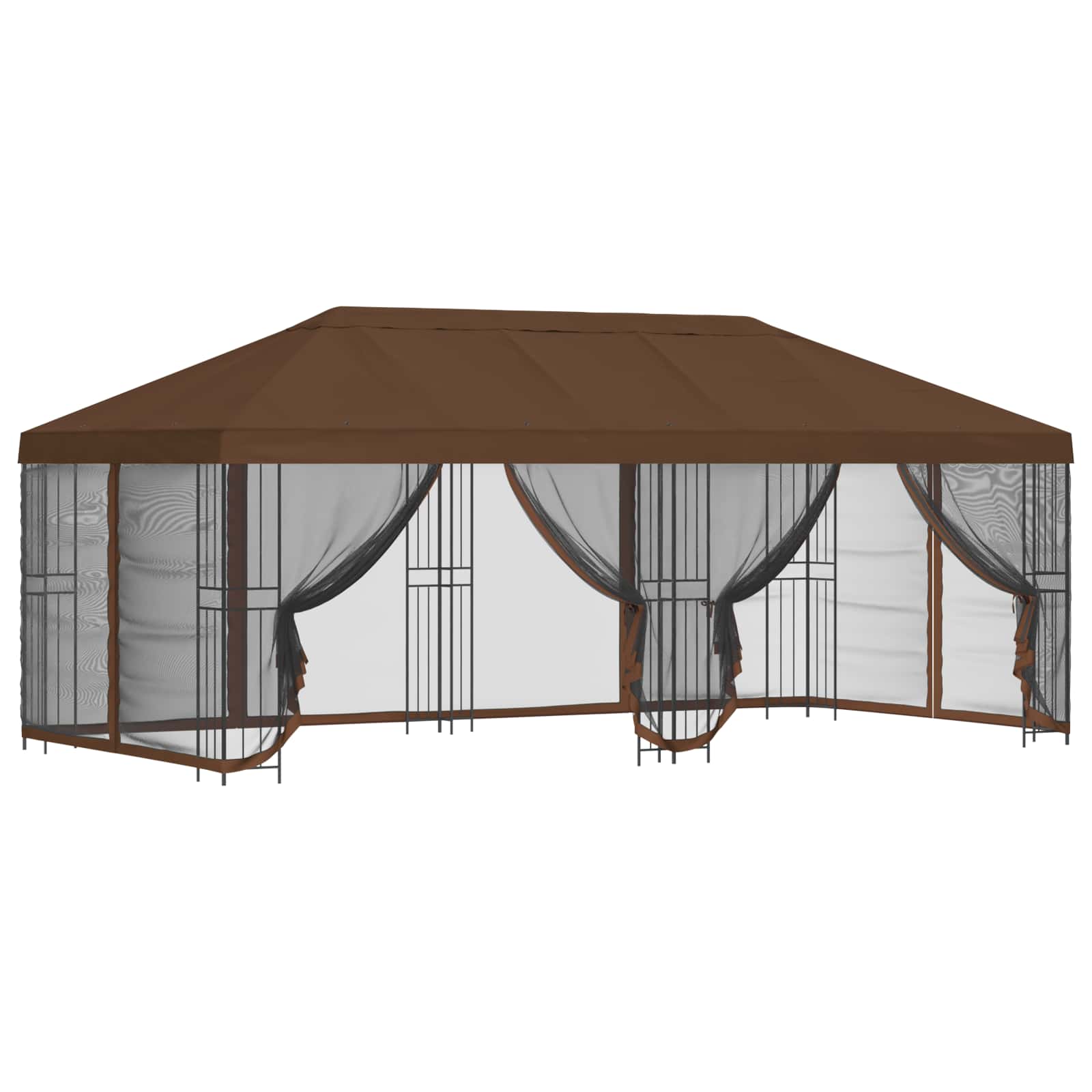 vidaXL 6 x 3 m Brown Polyester and Steel 190 gsm