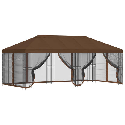 vidaXL 6 x 3 m Brown Polyester and Steel 190 gsm