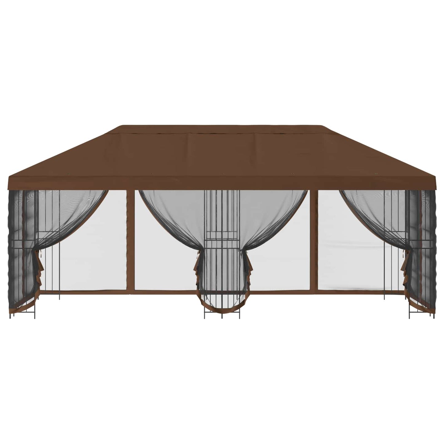 vidaXL 6 x 3 m Brown Polyester and Steel 190 gsm