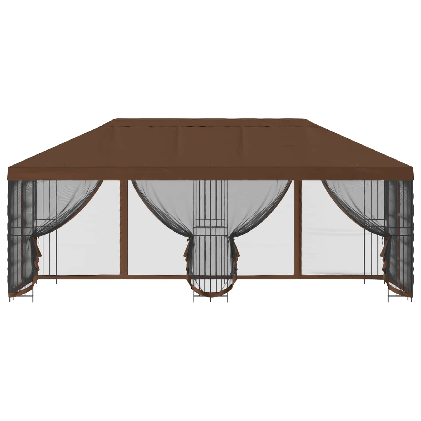vidaXL 6 x 3 m Brown Polyester and Steel 190 gsm