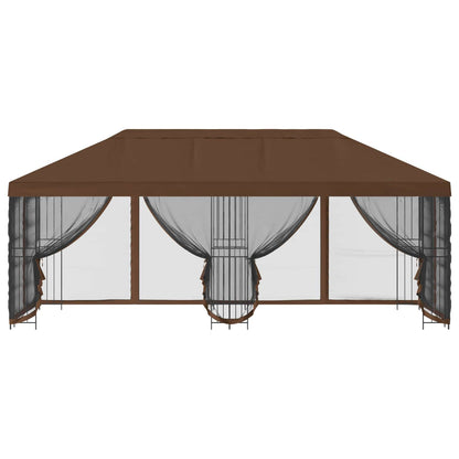 vidaXL 6 x 3 m Brown Polyester and Steel 190 gsm