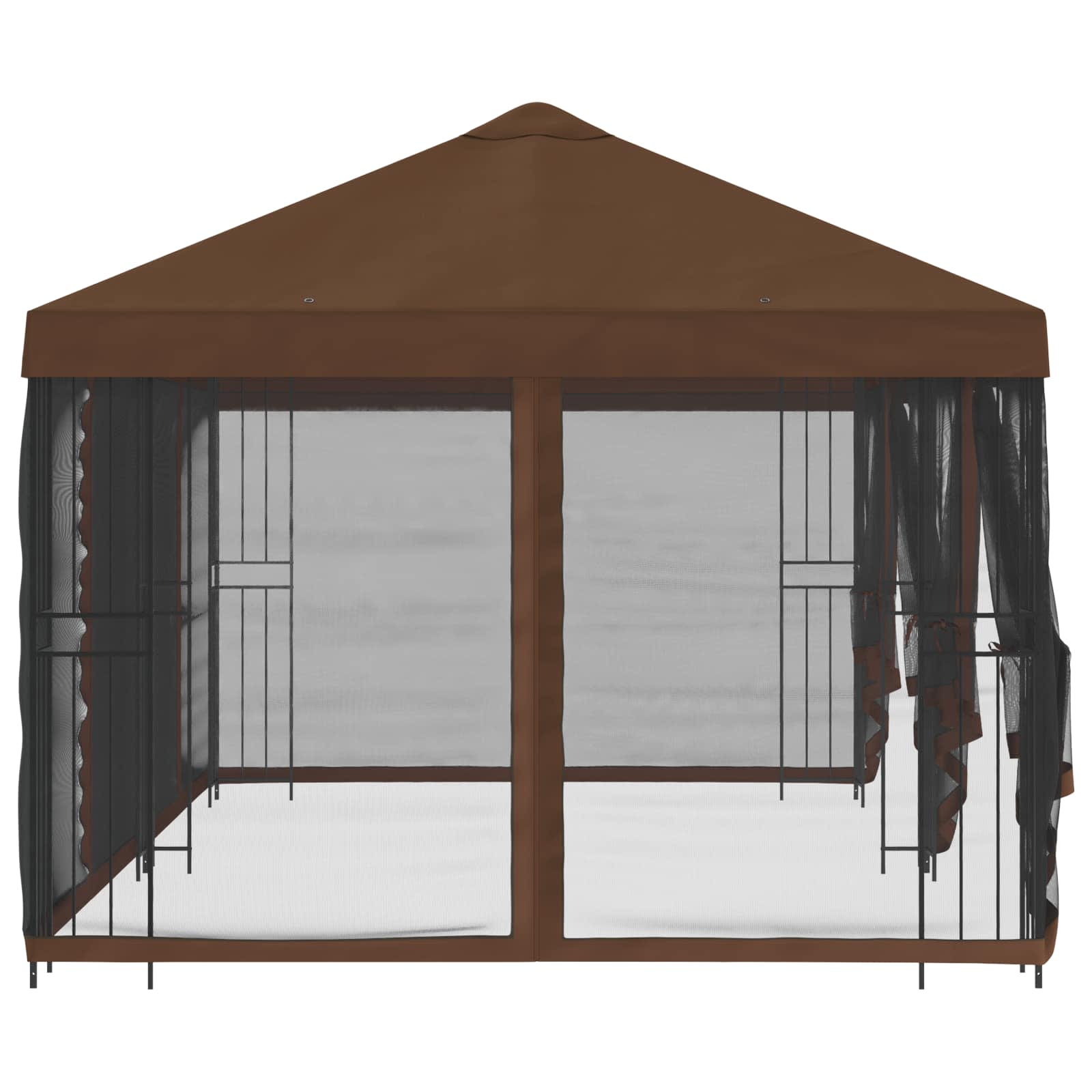 vidaXL 6 x 3 m Brown Polyester and Steel 190 gsm