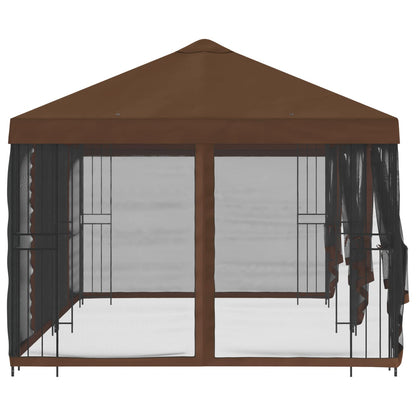 vidaXL 6 x 3 m Brown Polyester and Steel 190 gsm
