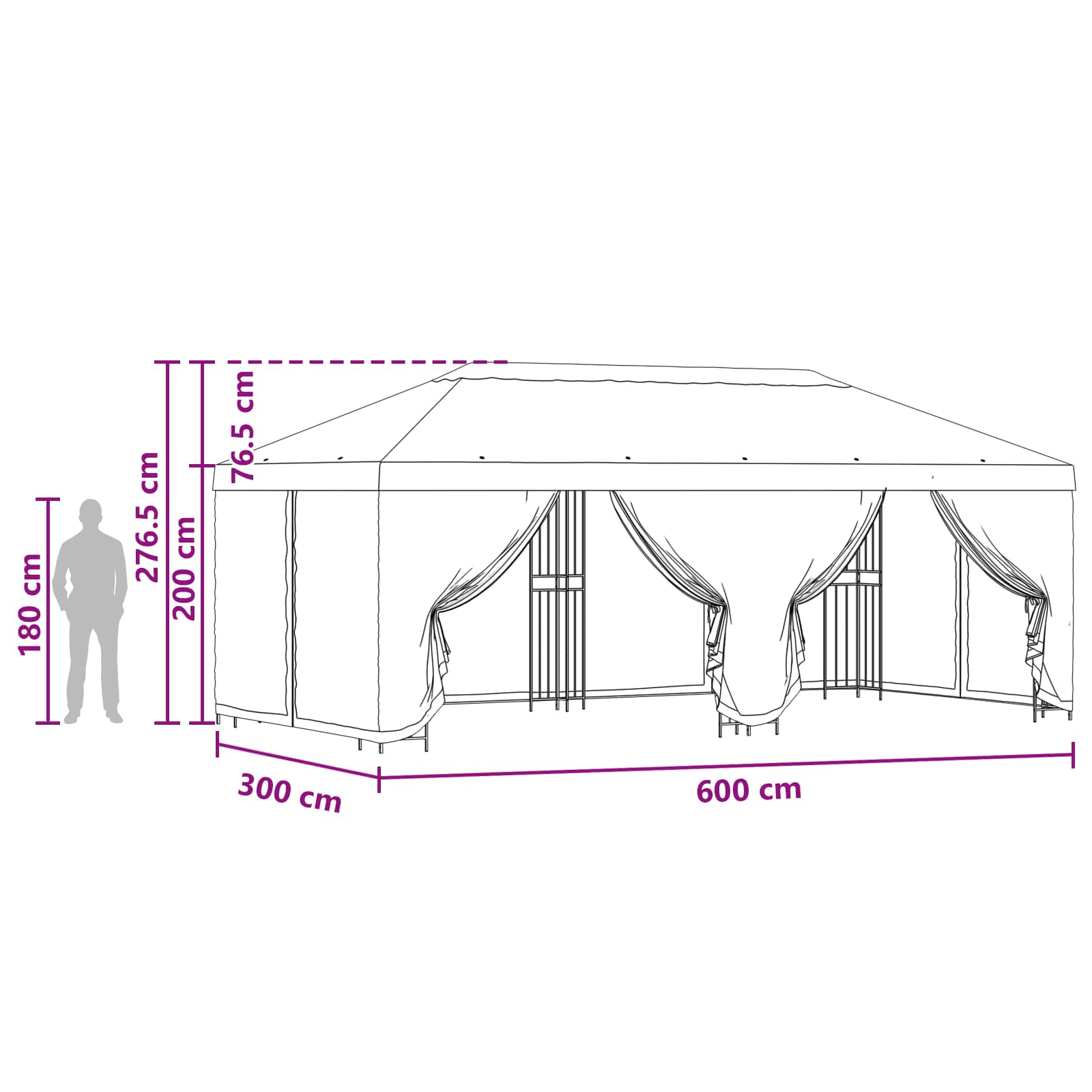 vidaXL 6 x 3 m Brown Polyester and Steel 190 gsm