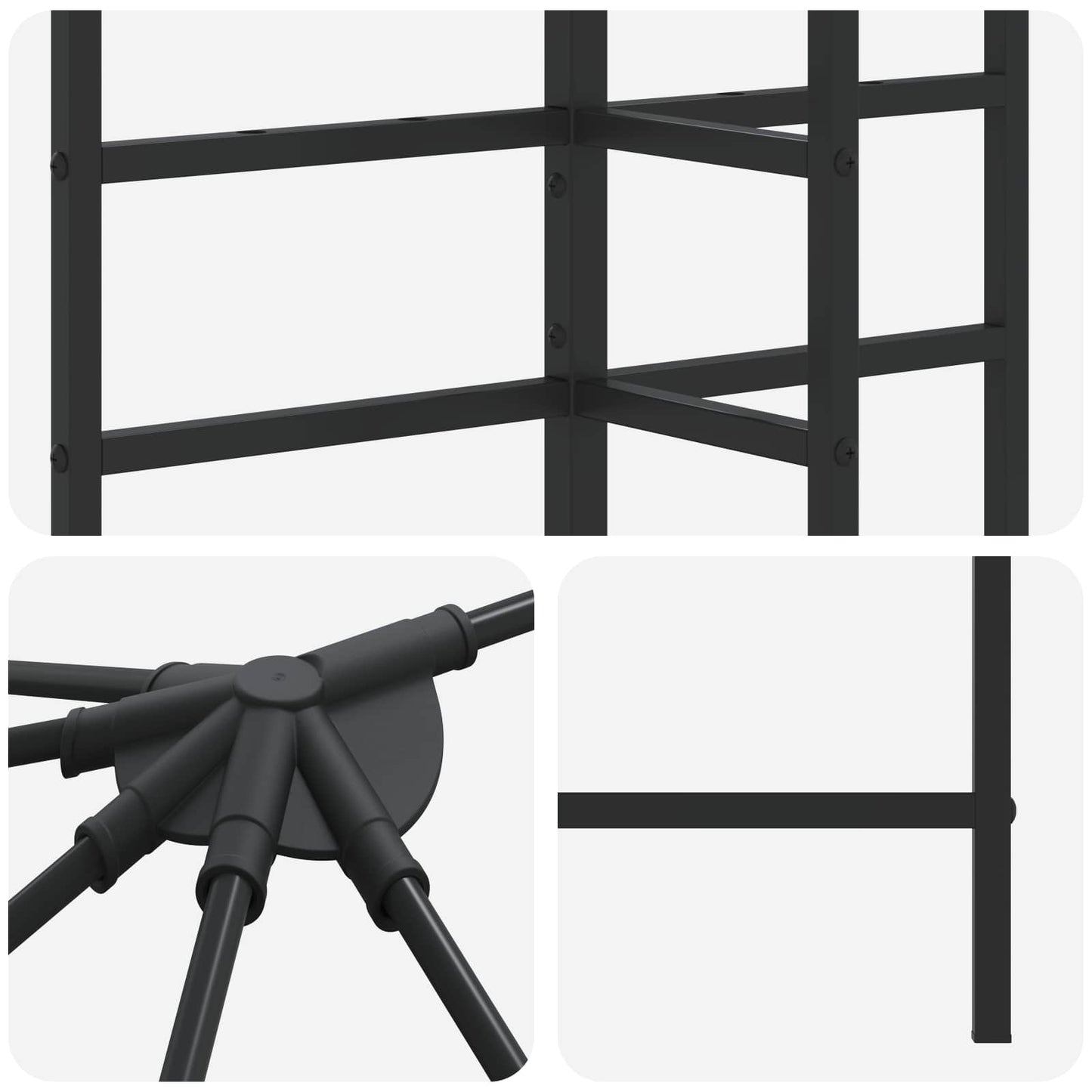 vidaXL Gazebo Frame Without Gazebo Fabric 6 x 3 m Black Steel - 62799