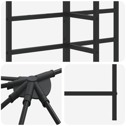 vidaXL Gazebo Frame Without Gazebo Fabric 6 x 3 m Black Steel - 62799