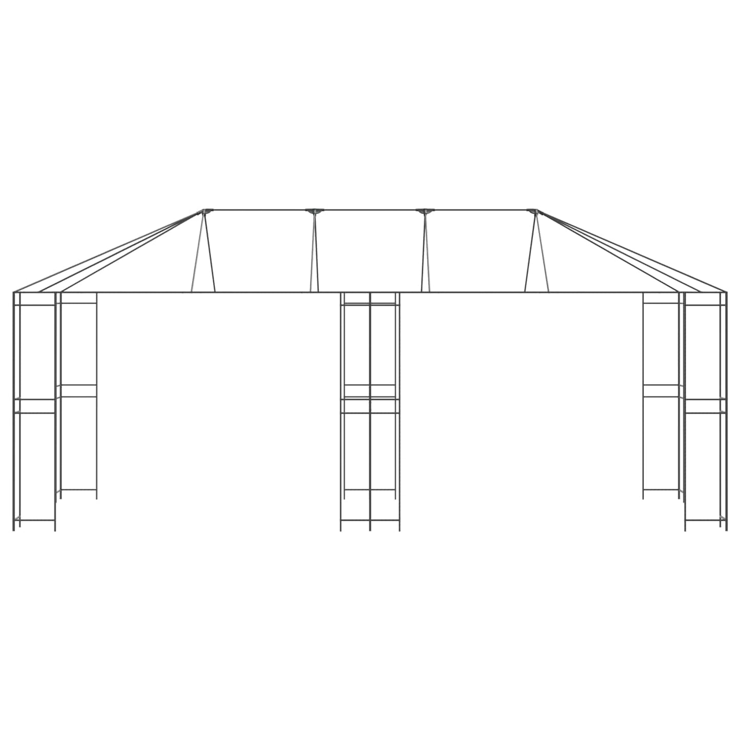 vidaXL Gazebo Frame Without Gazebo Fabric 6 x 3 m Black Steel - 62799