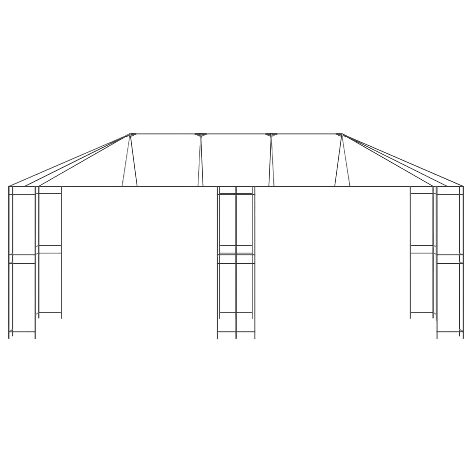 vidaXL Gazebo Frame Without Gazebo Fabric 6 x 3 m Black Steel - 62799