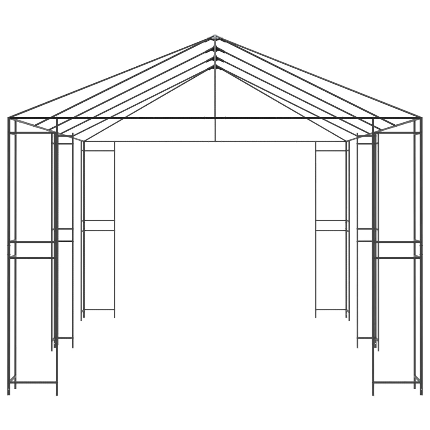 vidaXL Gazebo Frame Without Gazebo Fabric 6 x 3 m Black Steel - 62799