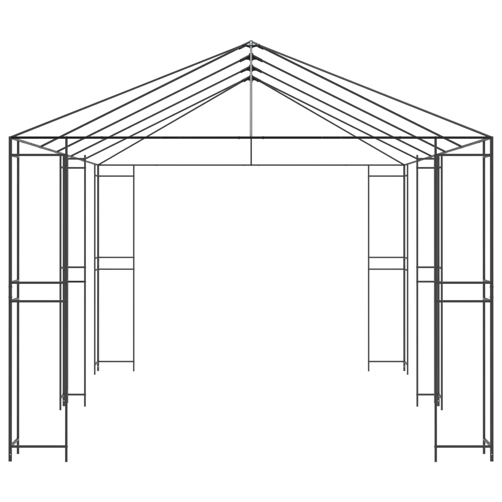 vidaXL Gazebo Frame Without Gazebo Fabric 6 x 3 m Black Steel - 62799